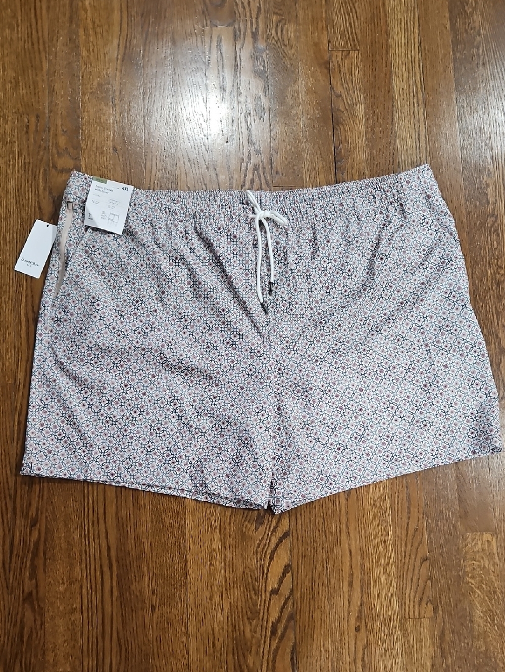 Goodfellow & Co Floral Geo Swim Trunks in Pink and Blue